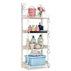 SUOERNUO Z674 étagère de cuisine 4 couches en fer forgé blanc / marron
