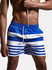 SUPERBODY Hommes Rayé Impression Plage Seaside Loose Fit Casual Surf Board Shorts