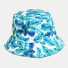 Superposition unisexe de feuilles imprimées chapeau de seau réversible chapeau de soleil à double face chapeau de plage