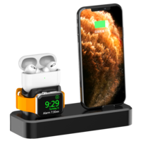 Support AODUKE 3-en-1 18W Type-C à Lightning Qi Support de chargeur sans fil à charge rapide pour iPhone iWatch Airpods