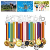 Support daffichage de cintre de support de médaille dacier inoxydable pour le sport courant des décorations de