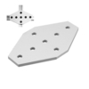 Support dangle de plaque de jointure en aluminium Machifit 7 trous pour profilés dextrusion en aluminium à fen