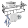 Support de barre fixé au mur de rail de support de serviette de salle de bains en acier inoxydable Chrome 304