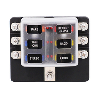 Support de bloc de boîte à fusibles à 6 voies Kit de barre de bus 32 V avec indicateur LED pour bateau de voiture