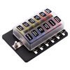 Support de boîte à fusibles à lame 12 voies LED voyant davertissement de panne 12 / 24V pour caravane de bus de voi