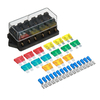 Support de boîte à fusibles à lame 6 voies 12V 24V avec fusibles pour voiture RV