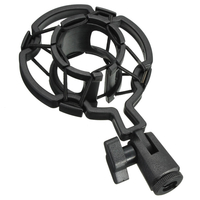 Support de bureau de bureau de montage de choc de microphone de studio en plastique noir universel pour microphone à con