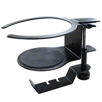 Support de casque 2-en-1 Porte-gobelet Rotatif à 360 ° Support de casque de jeu pour PC Support de crochet mural Organis