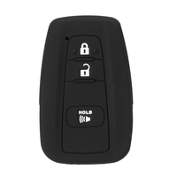 Support de couverture de cas de clé à distance de porte-clés en silicone à 3 boutons pour Toyota Prius