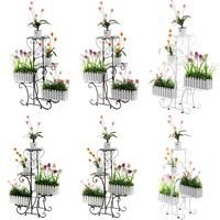 Support de fleur multicouche étagère de pot de fleur en plastique au sol Support de suspension simple au sol pour balcon