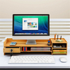 Support de moniteur de bureau multifonctionnel ordinateur portable écran Riser étagère en bois support de stockage de bu