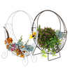Support de panier de fleurs forme de lune guirlande de fil de fer cadre en métal succulent Pot 28CM