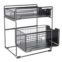 Support de rangement de salle de bain étagère latérale de réfrigérateur 2 couches amovible cuisine salle de bain organis