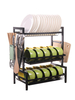 Support de rangement multifonction pour cuisine à trois niveaux et armoire de rangement pour étagère à vaisselle
