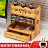 Support de rangement pour téléphone portable en bois créatif multifonctionnel avec porte-stylo à crayons