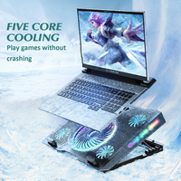 Support de refroidissement pour Macbook réglable à angle de 5 vitesses RGB Support de support de bureau à double port US
