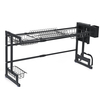 Support de séchage de plat réglable en acier inoxydable Panier de filtre télescopique Organisateur dévier de cuisin