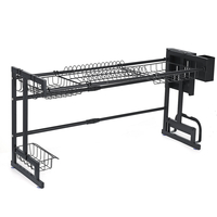 Support de séchage de plat réglable en acier inoxydable Panier de filtre télescopique Organisateur dévier de cuisin