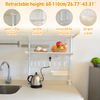 Support de stockage de cuisine Plaque Pot Pot à micro-ondes Étagère Drain Poteau rétractable avec 8 crochets