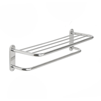 Support de stockage détagère de support de rail de serviette fixé au mur de salle de bains élégant de chrome