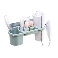 Support de support mural pour sèche-cheveux Support de rangement multifonction pour salle de bain Support en plastique s