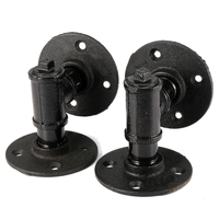Support de tablette en acier inoxydable 2Pcs Industrial Steampunk Stockage Porte-bibliothèque DIY Décor