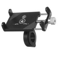 Support de téléphone de bicyclette de vélo de moto dalliage daluminium noir / argent de guidon