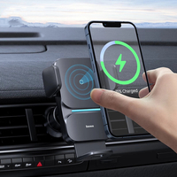 Support de téléphone de voiture Baseus 15W QI chargeur sans fil serrage automatique évent support de téléphone pour iPho