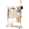 Support de vêtement en bois manteau de stockage support de tissu sac à chaussures support cintre chapeau bambou titulair