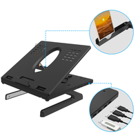 Support dordinateur portable Dissipation de chaleur pliable réglable avec concentrateurs USB pour ordinateur portab