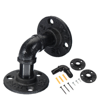 Support détagère de tuyau industriel de support de bride de fer rétro 8 × 8cm