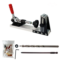 Système de gabarit de trou de poche pour le travail du bois Guide de trou de 9 mm avec port de dépoussiérage à pince à b