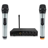 Système de Microphone sans fil Bluetooth VHF double canal micro portable Mini mélangeur de chant Portable Machine de kar