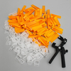 Système despaceurs de nivellement pour carrelage 201pcs,  2 mm,  100 clips + 100 cales + entretoise de carrelage pour
