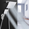 Système de douche carré en acier inoxydable grand pommeau de douche à angle réglable ensemble de douche cinq pièces à bo