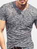 Été Hommes Coton Respirant Couleur Solide Hauts Mode À Manches Courtes Slim Fit Casual T-shirts