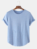 T-shirts de sport à manches courtes en sergé de couleur unie pour hommes