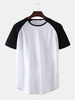 T-shirts de sport à manches raglan de couleur contrastée pour hommes 6 couleurs