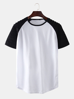 T-shirts de sport à manches raglan de couleur contrastée pour hommes 6 couleurs