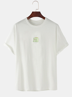 T-shirts en coton à manches courtes en coton à col rond