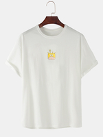 T-shirts en coton à manches courtes et col rond
