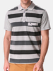 T-shirts en coton à rayures pour hommes Soft Chemise de golf décontractée à col rabattu