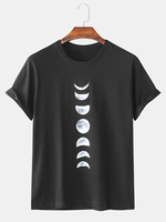 T-shirts graphiques à manches courtes pour hommes 100% coton Moon Eclipse