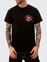 T-shirts imprimés sans couture de coton de Digital Digital de la lèvre 3D imprimée Mens Tops occasionnels respirables de