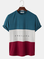 T-shirts preppy à manches courtes pour hommes