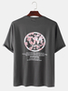 T-shirts respirants à col rond et à motif de caractère pour hommes