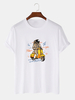 T-shirts respirants à manches courtes 100% coton à imprimé astronaute mignon