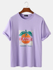 T-shirts respirants à manches courtes 100% coton à motif orange