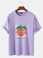 T-shirts respirants à manches courtes 100% coton à motif orange