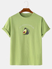 T-shirts respirants à manches courtes en coton à imprimé avocat pour hommes